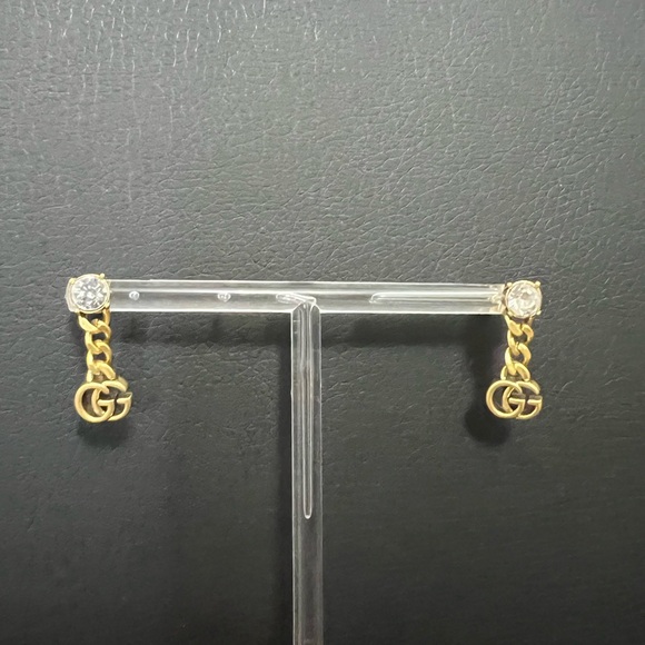Gucci dangling double g chain with crystal earrings - Picture 7 of 9
